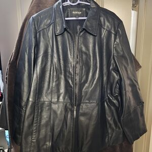 Black leather jacket